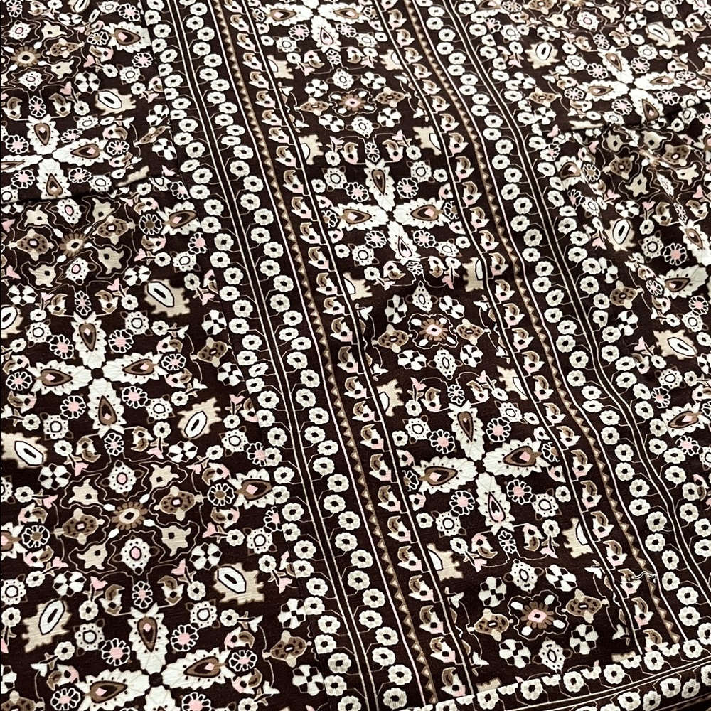 J.Jill Sleeveless Brown and Cream Patterned Maxi Dress - Picture 12 of 16
